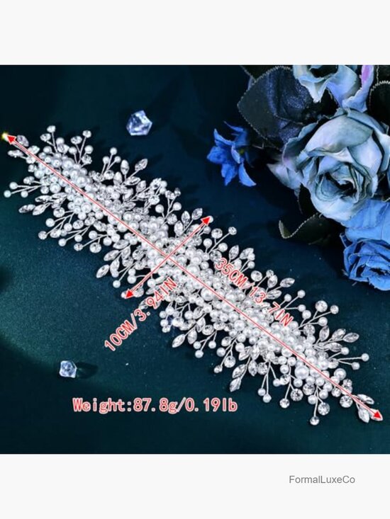 Pearl Rhinestone Bridal Headpiece Wedding Hair Band main image 6